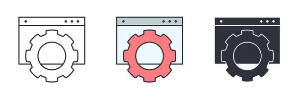 Network setting, options, progress bar icon symbol illustration isolated on white background vector