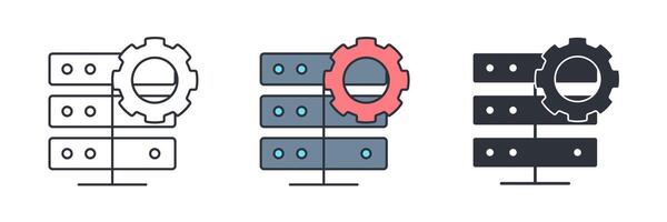 database setting icon symbol illustration isolated on white background vector