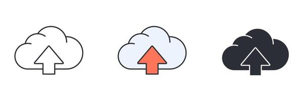 Cloud Upload icon symbol illustration isolated on white background vector