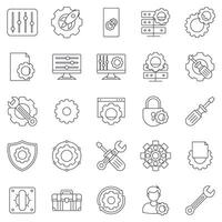 settings icons set, Included icons as Advanced setting, Screwdriver, Privacy setting, Gear and more symbols collection, logo isolated illustration vector