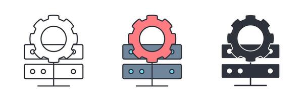 Database setting icon symbol illustration isolated on white background vector