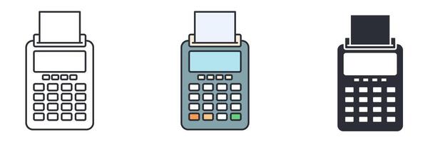 Payment Gateway, NFC Payment, Credit card machine icon symbol illustration isolated on white background vector