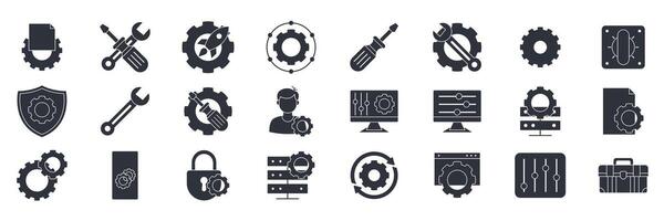 settings icons set, Included icons as Advanced setting, Screwdriver, Privacy setting, Gear and more symbols collection, logo isolated illustration vector