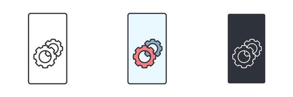 Application setting icon symbol illustration isolated on white background vector
