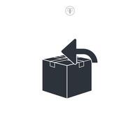 Box package return or Exchange icon symbol illustration isolated on white background vector