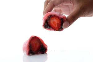 Take Half Sliced Ichigo Strawberry Japanese Mochi photo