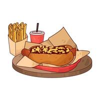 Potatoes and Hotdogs vector