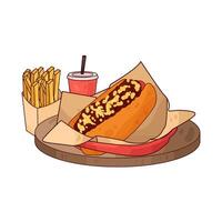 Potatoes and Hotdogs illustration vector