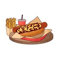 illustration of Potatoes and Hotdogs vector