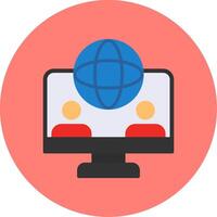 Online Community Flat Multi Color Icon vector