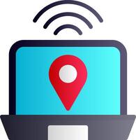 Digital Nomad Hub Flat Gradient Icon vector