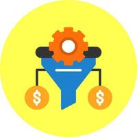Conversion Rate Flat Multi Color Icon vector