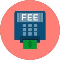 Atm Fees Flat Multi Color Icon vector