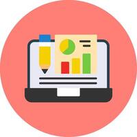 Online Report Flat Multi Color Icon vector