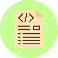 Header Code Flat Multi Color Icon vector
