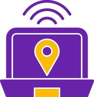Digital Nomad Hub Glyph Two Color Icon vector