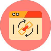 Backlink Flat Multi Color Icon vector