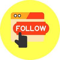 Do Follow Flat Multi Color Icon vector