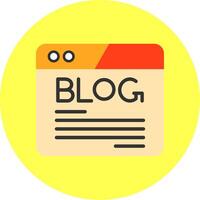 Blog Flat Multi Color Icon vector