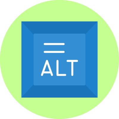 Alt Text Flat Multi Color Icon