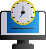 24 7 Monitoring Flat Gradient Icon vector