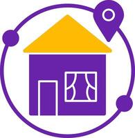 Hyperlocal Glyph Two Color Icon vector