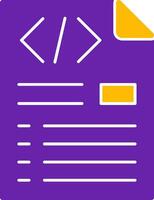 Header Code Glyph Two Color Icon vector