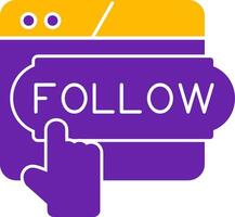 Do Follow Glyph Two Color Icon vector
