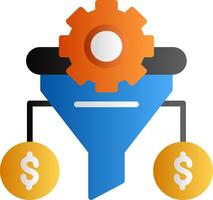 Conversion Rate Flat Gradient Icon vector