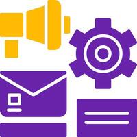 Marketing Automation Glyph Two Color Icon vector
