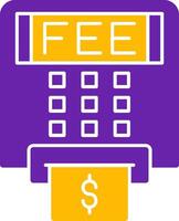 Atm Fees Glyph Two Color Icon vector