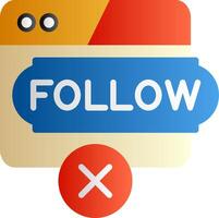 No Follow Flat Gradient Icon vector