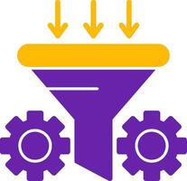 Conversion Rate Optimizer Glyph Two Color Icon vector
