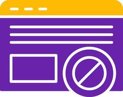 Ad Blocker Glyph Two Color Icon vector