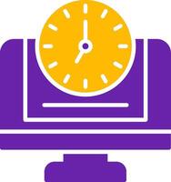 24 7 Monitoring Glyph Two Color Icon vector