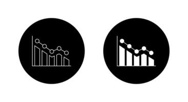 Decrease graph icon in generic style. Statistic concept vector