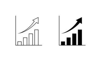 Statistic icon in generic style. Increase graph concept vector