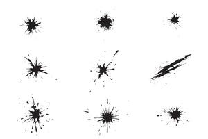 Black ink splatter set on white background vector