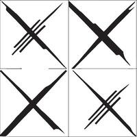 Modern crosses and X design monochrome abstract pattern vector