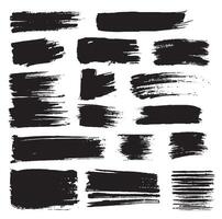 A set of black paint strokes on a white background vector