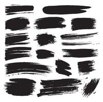 A set of black paint strokes on a white background vector