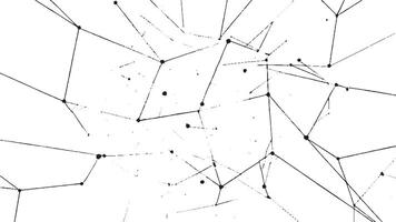 Irregular intersececting lines with dots and junctions, black and white distressed monochrome abstract texture pattern design background vector