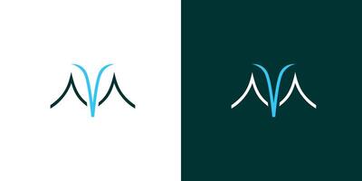 Modern and Unique VM logo design vector