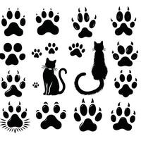 Cat and dog footprints vector