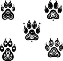 A set of paw prints with different designs vector