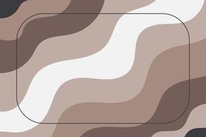 Abstract wavy organic lines brown and beige fluid pattern background design vector