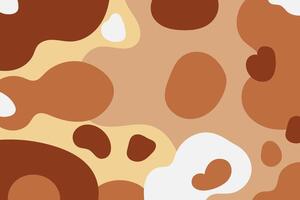 Organic abstract brown and beige camouflage pattern with fluid shapes vector
