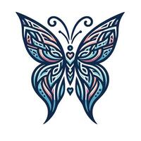 A butterfly with a tribal pattern on it vector