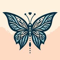 A butterfly with a heart on it vector