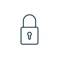 Simple Thin Line Keyhole Padlock Icon Template vector